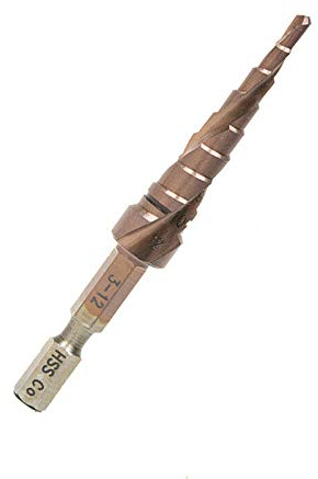 Powertool HSS Kegelbohrer, 1 Stück, Kegelbohrer, HSS Rundschaft, Rillenschliff, Werkzeug für Holz, Edelstahl, Blech, Metall (3–12 mm)