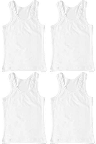 VanessasShop 4er Pack 100% Baumwolle Jungen Unterhemden in den Größen 164-188