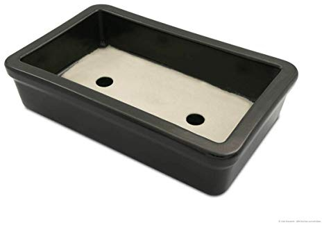 K&K Keramik Bonsaiskål Inomhus Fyrkantig 29 x 18 x 7 Frostsäker Antracit