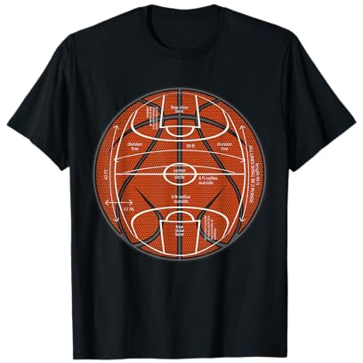 Cool Basketball Plan Illustration Graphic Design Fashion Fun Maglietta
