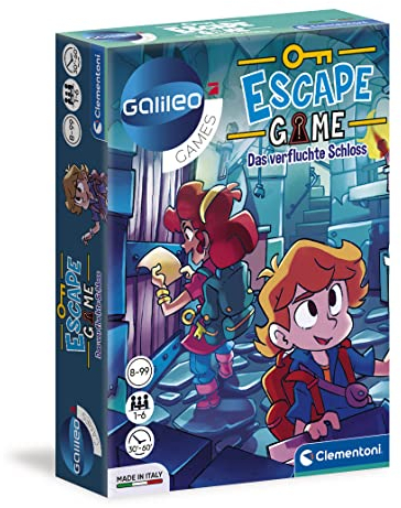 Clementoni Escape Game - Das verfluchte Schloss - Gesellschaftsspiel zum Knobeln & Rätseln inkl. Hinweiskarten und Requisiten - Familienspiel ab 8 Jahren 59225