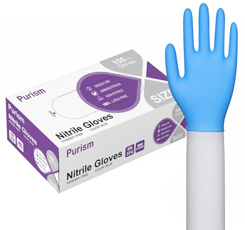 Daddy's Choice Disposable Blue Nitrile Gloves, Size Medium, No Latex, No Powder, Safe Working Gloves, House Cleaning gloves,100pcs (Medium)