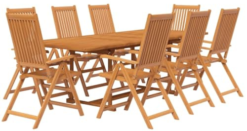 vidaXL 9-TLG. Garten-Essgruppe Massivholz Akazie 160-240 cm