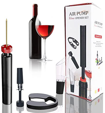 SEED Sacacorchos de aire comprimido profesional – Abre botellas de vino sin esfuerzo y sin romper el corcho – Ideal para cenas, regalos y amantes del vino – abridor vino (Set)