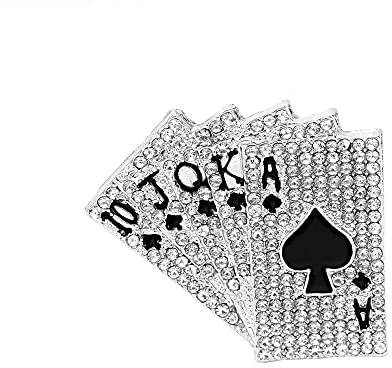 Punk-Poker-Brosche mit Strasssteinen, personalisierbar, Hip-Hop-Kristall-Brosche für Party, Tanz, Bankett, für Damen und Herren, modische Anstecknadeln, Anstecknadeln, Hemd, Kleid, Zeremonie,