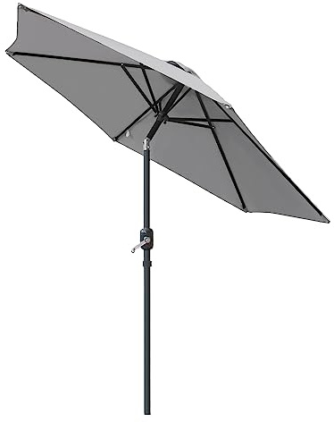 Blümme 2.5M Tilting Garden Parasol Sun Shade Patio Outdoor Umbrella Grey