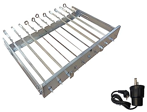 Neu walexo Spießdreher (universell), incl. 11 Edelstahlspieße mit verschiedenen Motoren (mit E-Motor 230V/50H/4W)