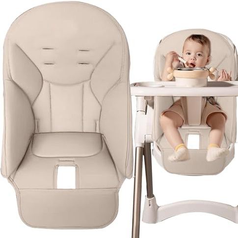higyee Kissen Für Baby-Esszimmerstühle – Kissen Für Baby-Hochstühle Aus PU-Leder | Bequemer Weicher Baby-Esszimmerstuhlbezug, Hochstuhl-Kissenbezug Für Die Meisten Hochstühle Und Baby-Esszimmerstühle