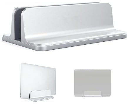 Zoojoy Supporto Verticale per Laptop, Supporto da Tavolo con Dock Regolabile (Gamma Regolabile1.1-6.8 Centimetro) Supporto per Computer Portatili Compatibile con Tutti i Computer Portatili (Argento)