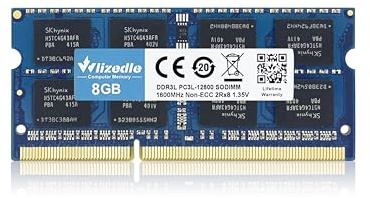 Wlizedle 8GB DDR3/DDR3L Laptop Memória RAM 1600MHz CL11 SODIMM Computador Módulo de Memória PC3-12800 /PC3L-12800 204-Pin 1.35V/1.5V Notebook Memory para Ordenadores portátiles, Azul