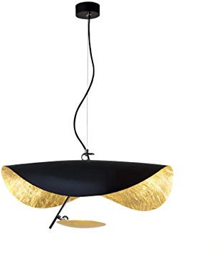 Lampadario a LED europeo semplice e moderno, luce irregolare, onda arcuata, lampada a sospensione a LED, luce soffusa, nero dorato Made in China