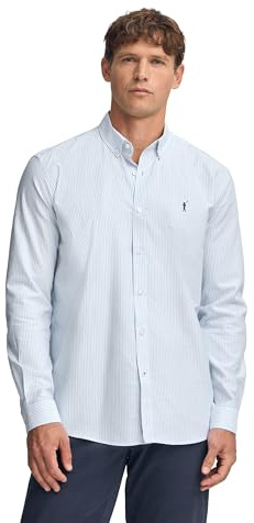 Polo Club Camicia Oxford a Uomo con Logo Ricamato 100% Cotone, Multicolore -M