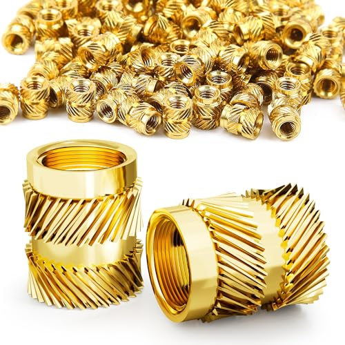 Ziamzra Gewindeeinsatz M2.5 Einschmelzgewinde 100 Stück Einpressmuttern M2.5x4x3.5mm Gewindeeinsätze Messing Threaded Inserts für 3D Druck Zubehör Kunststoffteiledurch Wärme Ultraschall