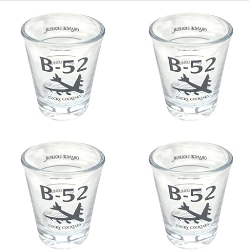 B52 Cocktail Shot Glasses | Design by Cocky Cocktails | Individually Boxed | Perfect for Mixologists & B-52 Cocktail Enthusiasts (Pack of 4)
