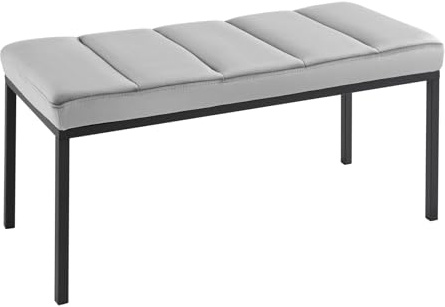 Riess Ambiente Design Sitzbank Petit BEAUTÉ 80cm grau Samt schwarzes Gestell, Polsterbank in modernen Stil, Flurmöbel, Esszimmerbank