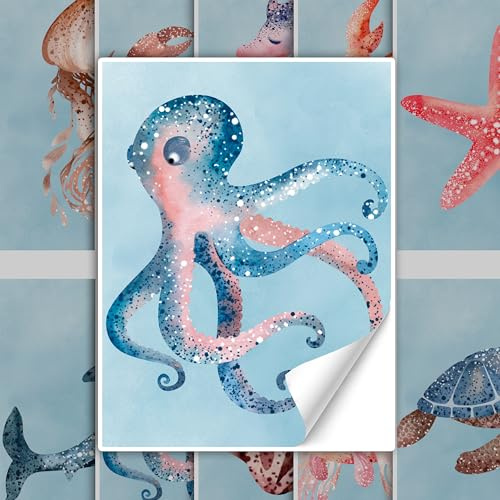 GRAZDesign Fliesenaufkleber Wal Unterwasser Bad Badezimmer Blau Badfliesen selbstklebende Folie - 20x25cm / 10 Stück
