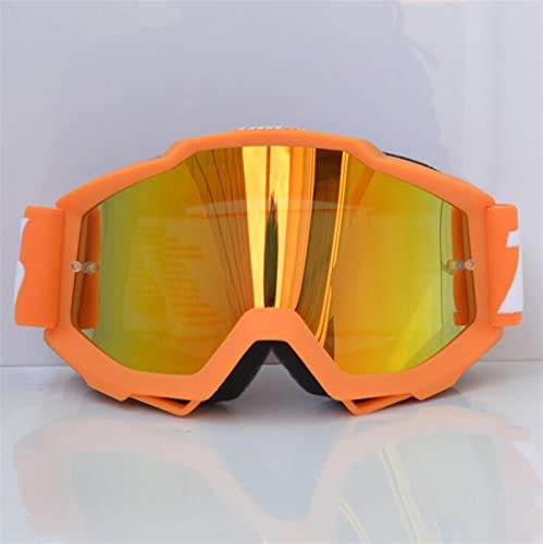 AYKANING Motocross Brille,Motorradbrille Motocross Goggles MTB Gläser Off Road Dirt Bike Motorrad Helme Goggles Ski Sport Gläser Mountainbikebrillen (Color : Orange)