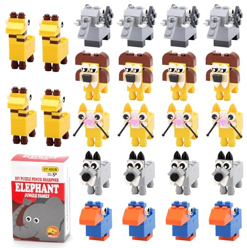 VICHOS Block Bleistiftspitzer 24pcs, Anspitzer Mit Behälter, Gastgeschenk für Mitgebsel Kindergeburtstag 5 6 7 8 9 10 Jahre, Give Aways Kindergeburtstag Gastgeschenke für Kinder