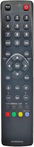 Riry Nouvelle télécommande TV de Remplacement pour telecommande Thomson RC3000E02 Universelle - Aucune Configu