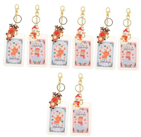 8 Stk Schlüsselanhänger Kartenhalter Weihnachtsschlüsselkette Lanyard Schlüsselanhänger Mit Multifunktionskarte Kartenschutzhüllen Durchsichtige Kartenhülle Bildhalter Abs Colorful NUOBESTY