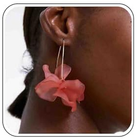 Cybche Vintage Flower Petal Dangle Earrings Pink Floral Drop Earrings Acrylic Flower Earrings Floral Petal Earrings Bridal Floral Earrings Jewelry for Women