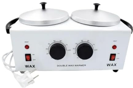 Amagogo Wachswärmer-Set, Schmelzmaschine mit 2 Aluminiumtöpfen, Heim-Wachs-Set, Haarentferner für Friseursalons, Schönheitsbehandlungen, Damen und Herren