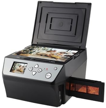 Scanner per Documenti, Lo scanner multifunzione for pellicole da 22 MP converte i biglietti da visita for documenti fotografici con 110 diapositive/negativi da 135/35 mm in file JPG digitali HD