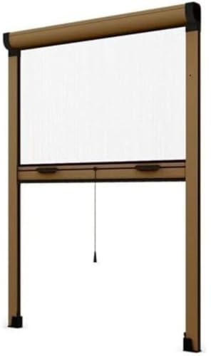 Zanzariera verticale fai da te a kit su misura, misura e colore a scelta, Zanzariera per finestra sali e scendi a kit (Bronzo, L:100 x H:160)