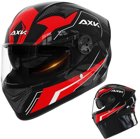 Casco Integral De Moto Casco Integral con Visera Solar Casco De Moto Cascos Integrales Casco De Motocicleta Casco Casco De Ciclomotor para Mujeres Y Hombres(54-61 Cm)