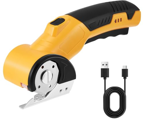 Electric Scissors, Cardboard Cutter, Cordless, 4V Wireless Rotary Cutter, Elektrischer Kartonschneider, Universal Cutter, Elektrische Stoffschere für Stoffe,Teppich, Leder, Filz, Kunststoff
