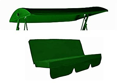 Replacement Canopy for Garden swing 3 seater 195 x 125 Round B&Q with matching cushion cover (Green)