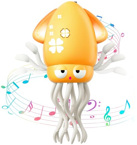 MACALOCA Lustiges Elektrisches Tanzendes Octopus-Spielzeug mit LED & Musik | Kreatives Verrücktes 8-Bein-Action-Crawling Octopus für Stresslinderung & Kinder