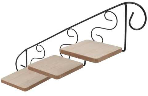 Alasum Mensola Portavaso da Parete in Ferro Nero Supporto Decorativo Scala per Piante da Interno e Balcone per Casa e Ufficio Design Rustico Salvaspazio e Resistente