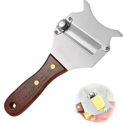 Coupe Truffe, Trancheur de Truffes Einstellbare Inox avec Poignée en Bois Trancheur de Truffes Rasoir Professionnelle Eminceur en Inox avec Trou Suspendu für Zuhause Küche Von Chocolat Beurre Käse