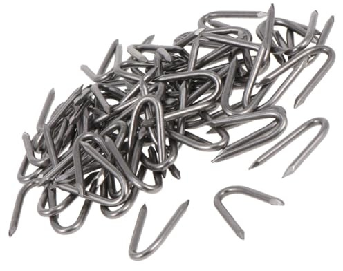 Zerodeko Clous en U en Fer 140 Pcs – Agrafes Métalliques pour Clôture de Jardin, Fixation Grillage Fil de Fer, Piquets Robustes pour Maintien Treillis et Grillage à Poules