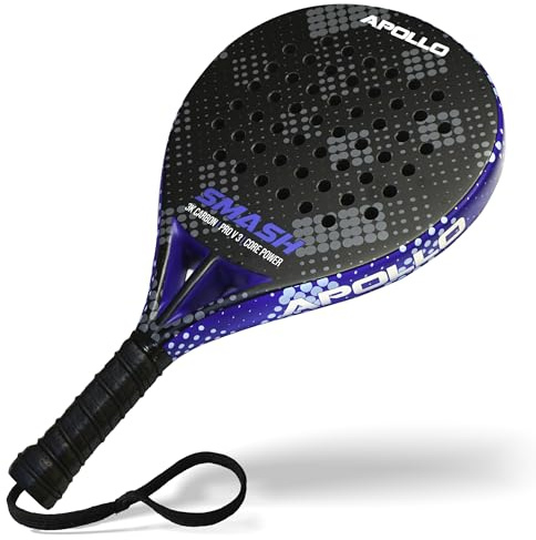 Pala de pádel Apollo 3K Smash: Pala de pádel para Jugadores Principiantes y avanzados, Pala de Carbono para Hombre y Mujer.