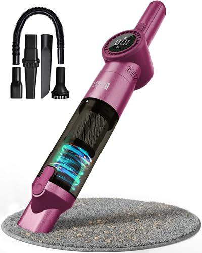 LEBENLANG Aspirabriciole Senza Fili Potente 17000PA - Incl. Supporto | Incl. Potente Batteria & Con Funzione Di Ricarica & HEPA Filtro I Aspirapolvere Auto Portatile Mini Aspira Briciole Elettrico