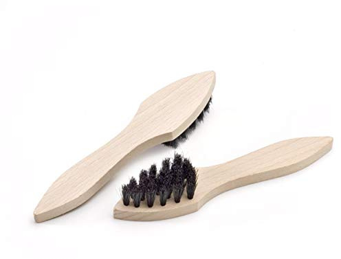 Tadabo 2 x Cremebürste Auftragsbürste spitz Naturborsten hell und schwarz (2X Schwarz)