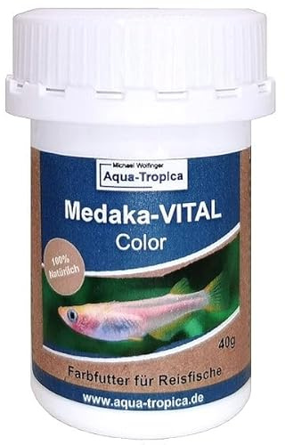 Aqua-Tropica Medaka-VITAL Color 40g - Spezial Farbfutter für Medaka, Reisfische, Fischfutter in Granulatform mit natürlichen Farbverstärkern
