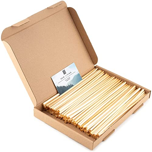Wheat Drinking Straws | Wheat Straws | Natural Hay Straws | 100% Biodegradable | 100% Natural | BPA-Free (50)