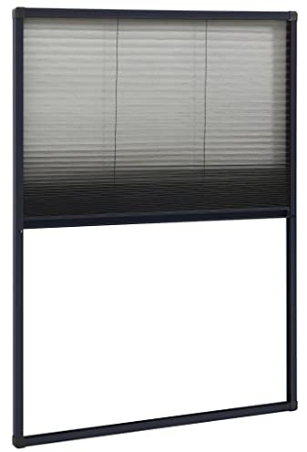 vidaXL Insektenschutz Plissee für Fenster Fliegengitter Dachfenster Mückengitter Mückenschutz Dachfensterplissee Aluminium Anthrazit 80x120cm