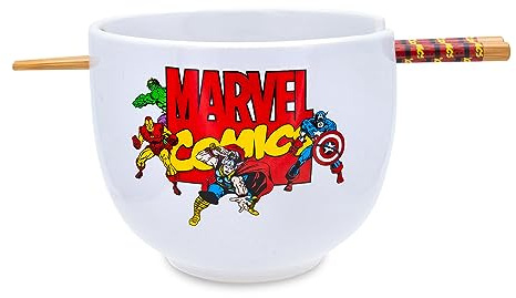 Marvel Comics The Avengers 20-Ounce Ramen Bowl and Chopstick Set