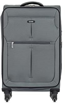 OCHNIK Mittlerer Rollkoffer | Soft Case | Material: Nylon | Farbe: Grau| Größe: M | Maße: 69x42x29cm | Fassungsvermögen: 59l | hohe Qualität