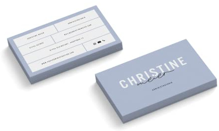Visitenkarten personalisiert | Design Administratorin | 2-seitig | Querformat | Menge + Farbe + Papier zur Auswahl | selbst gestalten | hochwertiger Druck | 350 g Qualitätsdruck (Blau, 100 Stück)