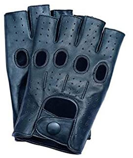 GEDASHU Motorradhandschuhe Herren Lederhandschuhe Fahren Ungefüttert Leder Halb Fingerlose Handschuhe Herren Handschuhe Fingerlose Fitness Handschuhe