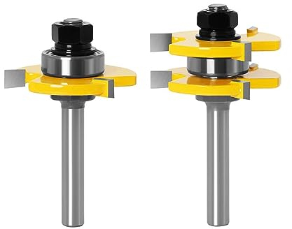 Bestgle Fresa Scanalatura Set 8mm Fresa Scanalatura Set 3 Denti a Forma T Punte di Falegnameria Fresa per legno,fresa per La Casa e Fai da te