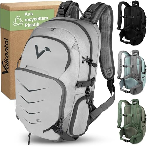 Valkental - Innovativer Rucksack mit perfekter Aufteilung (22L) Erweiterbares Volumen (Kein Schwitzen) Wanderrucksack, Trekkingrucksack, Fahrradrucksack & Outdoor Rucksack - Wasserfest & Reflektierend