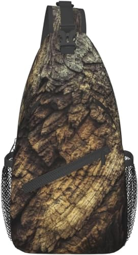 KWQDOZF Sling-Rucksack Umhängetasche Brusttasche Baumstamm-Aufdruck Sling-Tasche für Reisen Sport