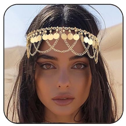 Reaky – chaîne de tête à paillettes, style Boho, glands, bandeaux dorés, chaînes frontales, couvre-chef de mariée, accessoires pour cheveux de Festival pour femmes