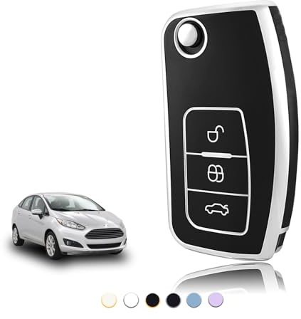 TOOMUME Schlüsselhülle für Ford Fiesta Focus B-Max Ecosport Ka Mondeo | Weiches Silikon, Stoßfest, Sturzfest, Kratzfest, Autoschlüssel Schutzhülle für S-Max C-Max Galaxy Kuga Transit Tourneo